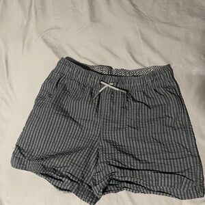 Gray Striped Shorts